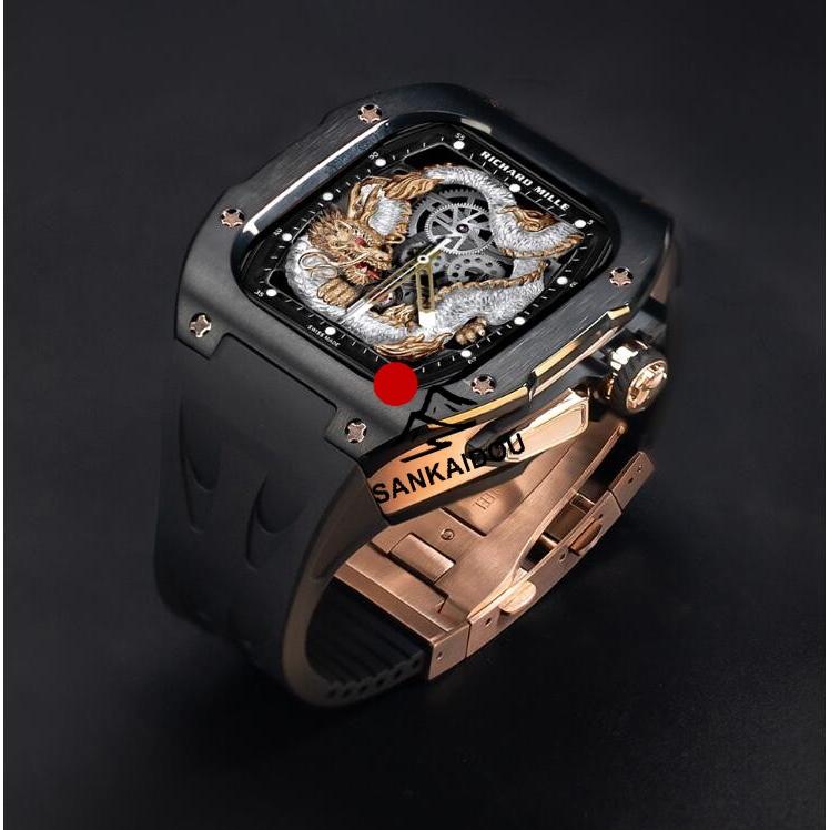 アップルウォッチ ウルトラ ケース 49mm 高級 一体型 ラバー Apple