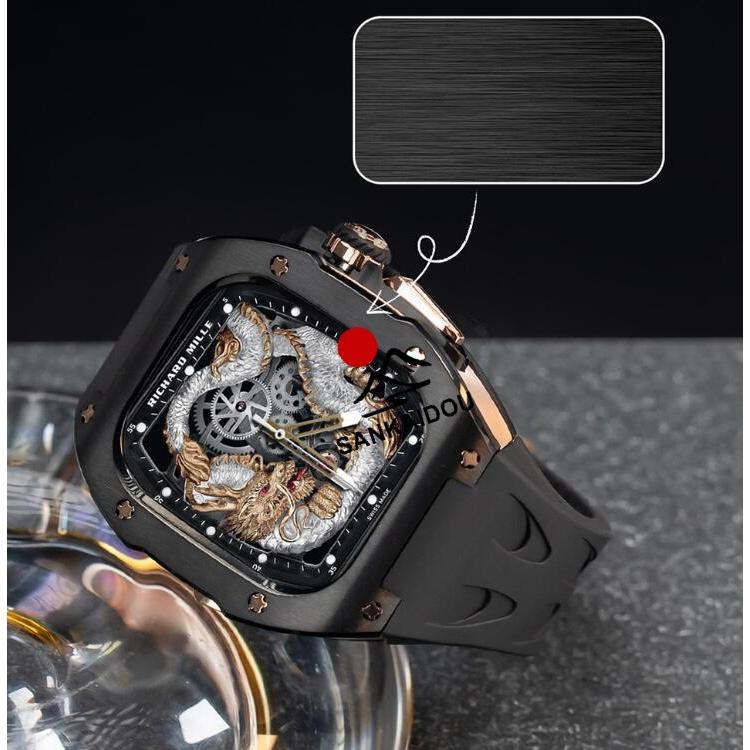 アップルウォッチ ウルトラ ケース 49mm 高級 一体型 ラバー Apple Watch Ultra1/2/3 メンズ｜アップルウォッチ バンド ベルトの画像