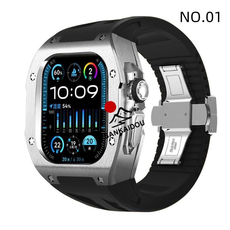 アップルウォッチ ウルトラ ケース 49mm 高級 一体型 ラバー Apple