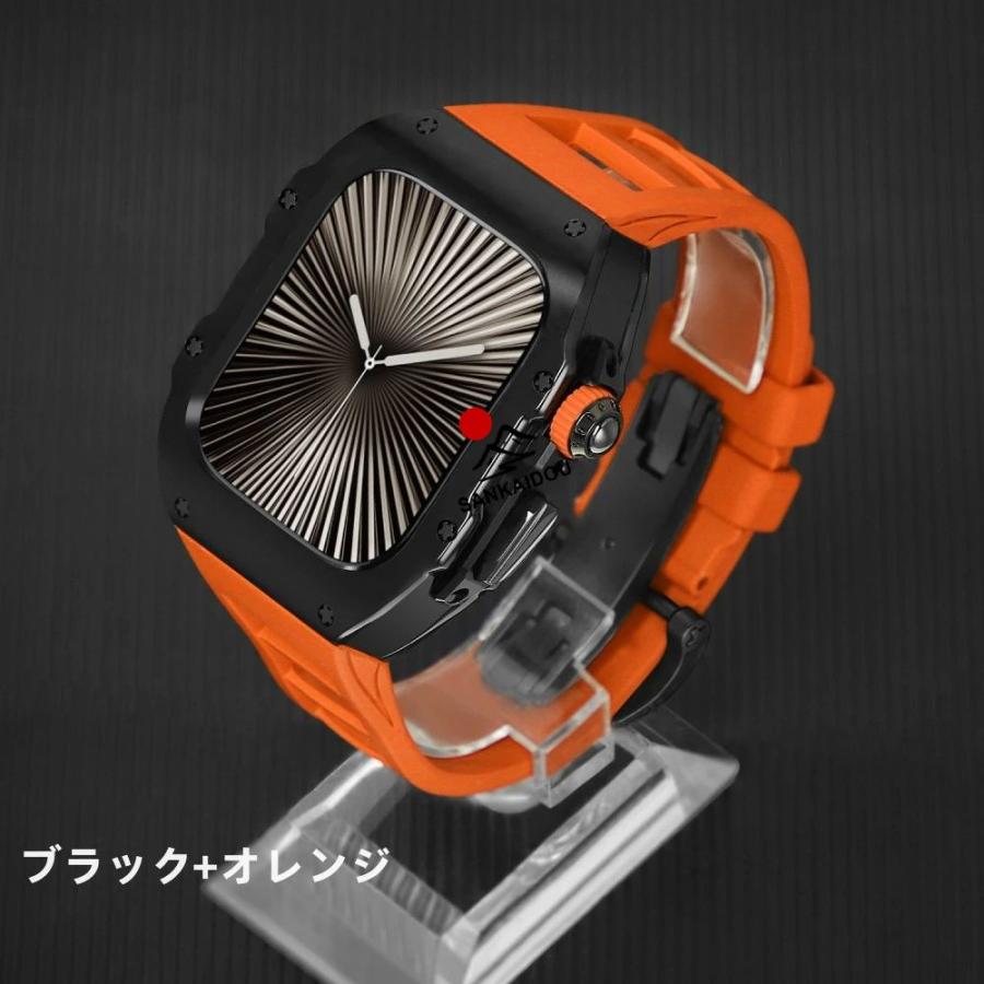送料無料 Apple Watch s11 一体型 バンド  高級 Apple Watch 10 42MM Apple Watch s11 42MM 46MM  交換 高級感  耐衝撃  一体型 ステンレス交換用バンドApple Waの画像