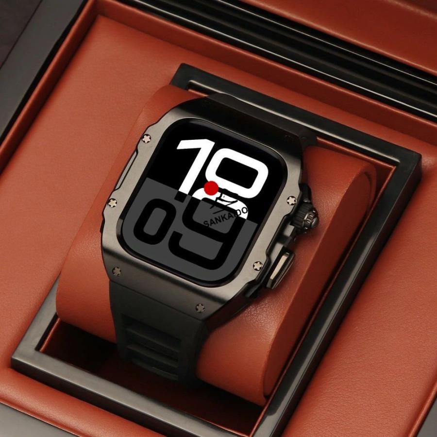 送料無料 Apple Watch s11 一体型 バンド  高級 Apple Watch 10 42MM Apple Watch s11 42MM 46MM  交換 高級感  耐衝撃  一体型 ステンレス交換用バンドApple Waの画像