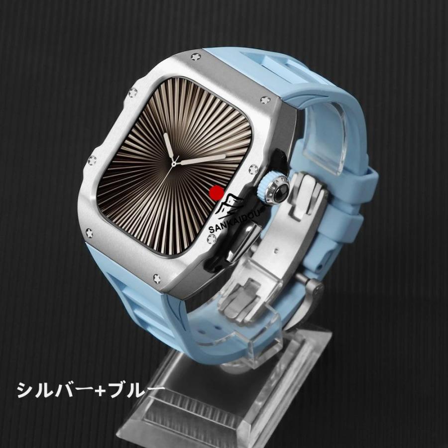 送料無料 Apple Watch s11 一体型 バンド  高級 Apple Watch 10 42MM Apple Watch s11 42MM 46MM  交換 高級感  耐衝撃  一体型 ステンレス交換用バンドApple Waの画像