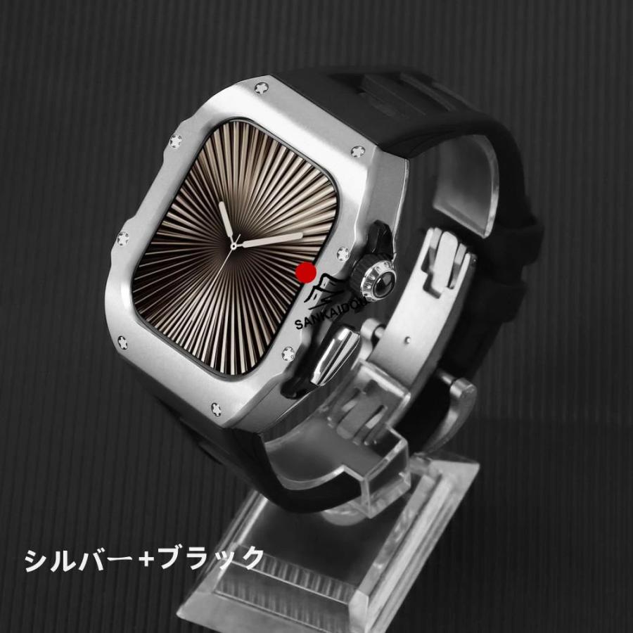 送料無料 Apple Watch s11 一体型 バンド  高級 Apple Watch 10 42MM Apple Watch s11 42MM 46MM  交換 高級感  耐衝撃  一体型 ステンレス交換用バンドApple Waの画像