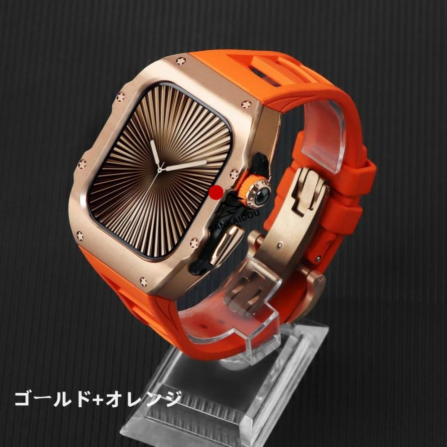 送料無料 Apple Watch s11 一体型 バンド  高級 Apple Watch 10 42MM Apple Watch s11 42MM 46MM  交換 高級感  耐衝撃  一体型 ステンレス交換用バンドApple Waの画像