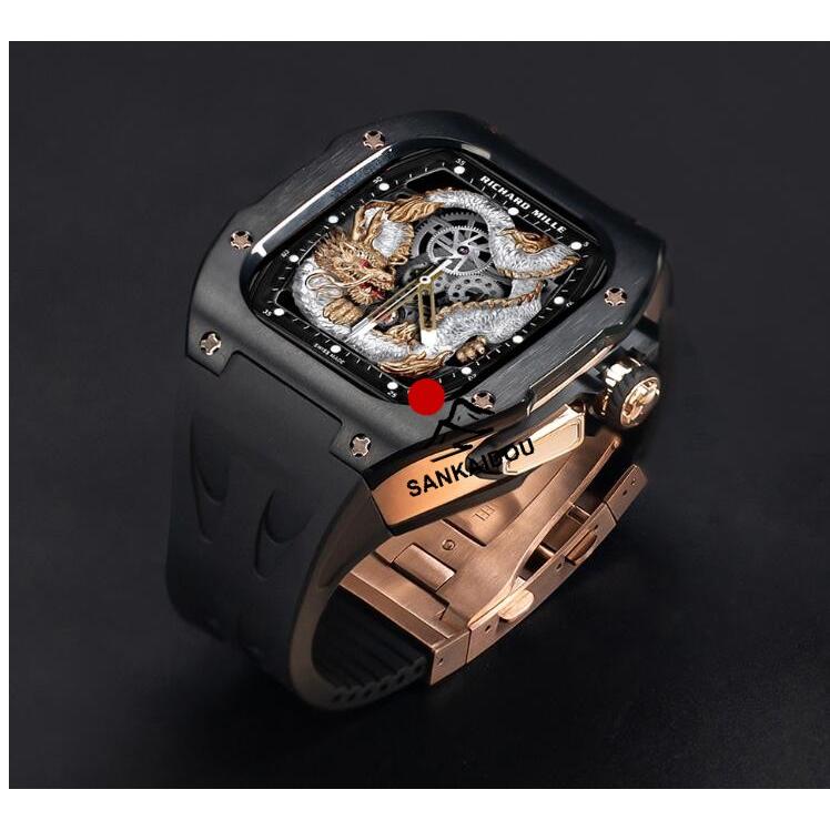 アップルウォッチ ウルトラ ケース 49mm 高級 一体型 ラバー Apple Watch Ultra1/2/3 メンズ｜アップルウォッチ バンド ベルトの画像