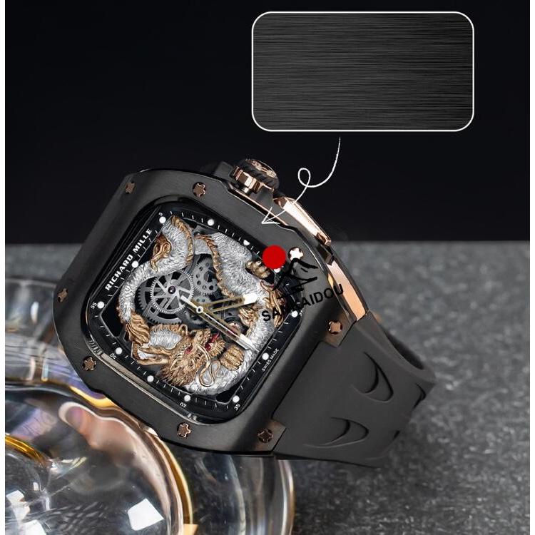 アップルウォッチ ウルトラ ケース 49mm 高級 一体型 ラバー Apple Watch Ultra1/2/3 メンズ｜アップルウォッチ バンド ベルトの画像
