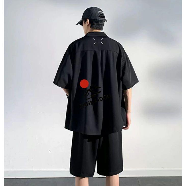 M~3XL セットアップ メンズ 上下セット 半袖シャツ ショットパンツ