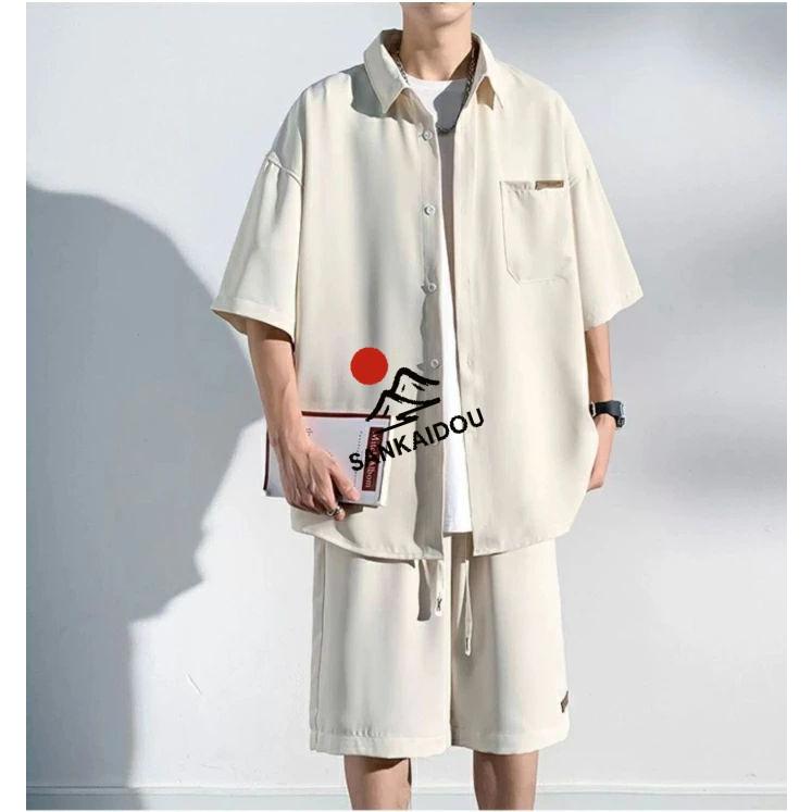 M~3XL セットアップ メンズ 上下セット 半袖シャツ ショットパンツ