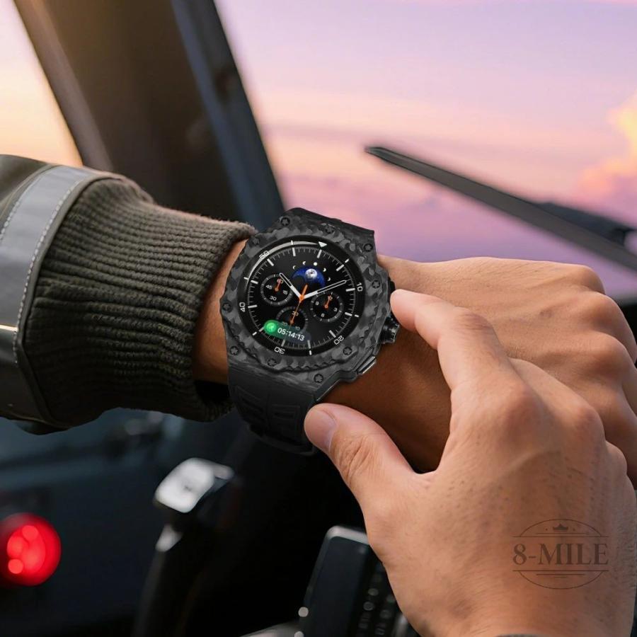 送料無料 galaxy watch 8 Classic 46mm バンド 炭素繊維 一体型 交換用