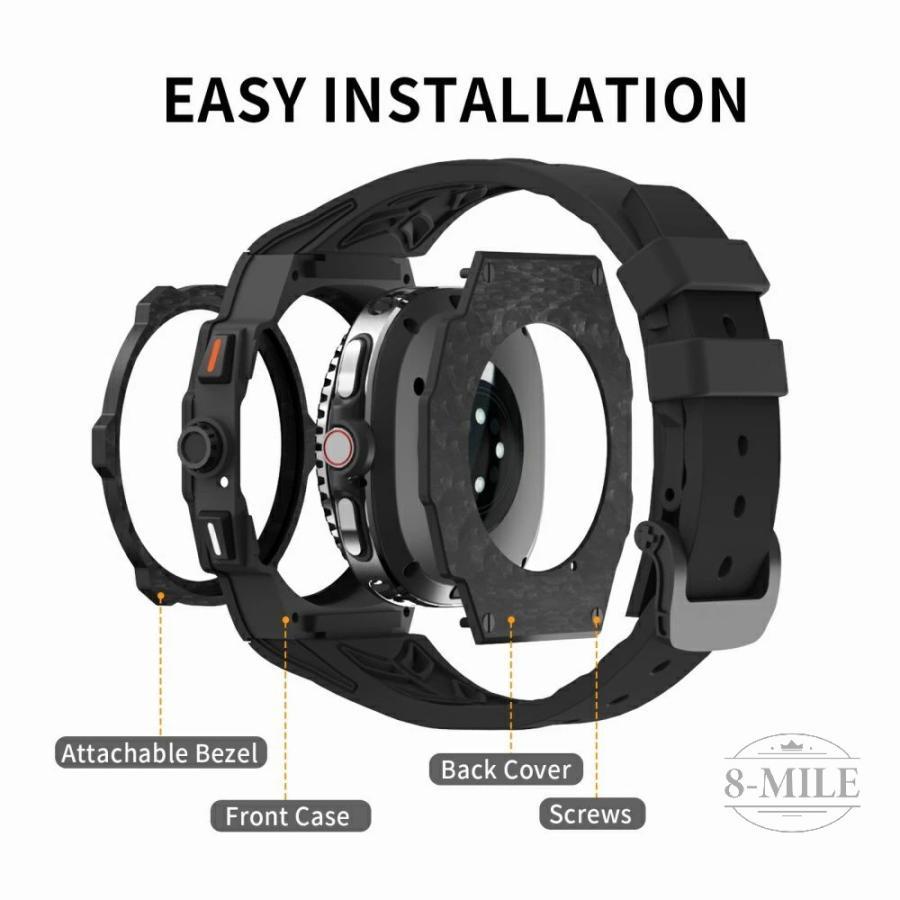 送料無料 galaxy watch 8 Classic 46mm バンド 炭素繊維 一体型 交換用
