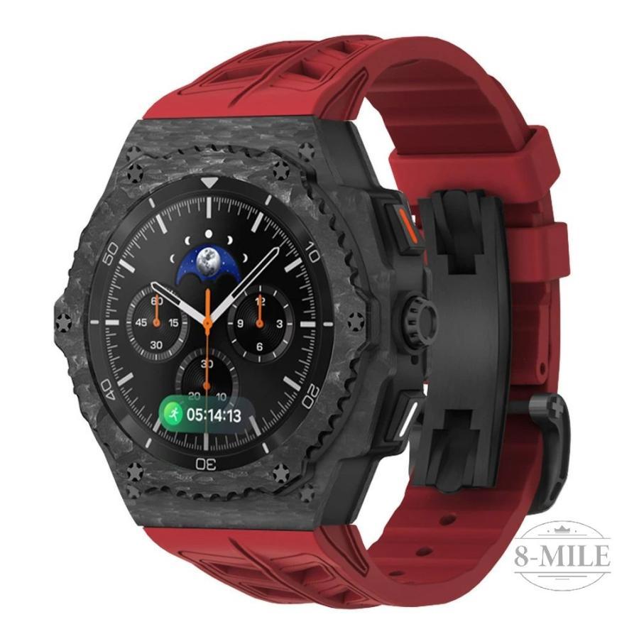 送料無料 galaxy watch 8 Classic 46mm バンド 炭素繊維 一体型 交換用