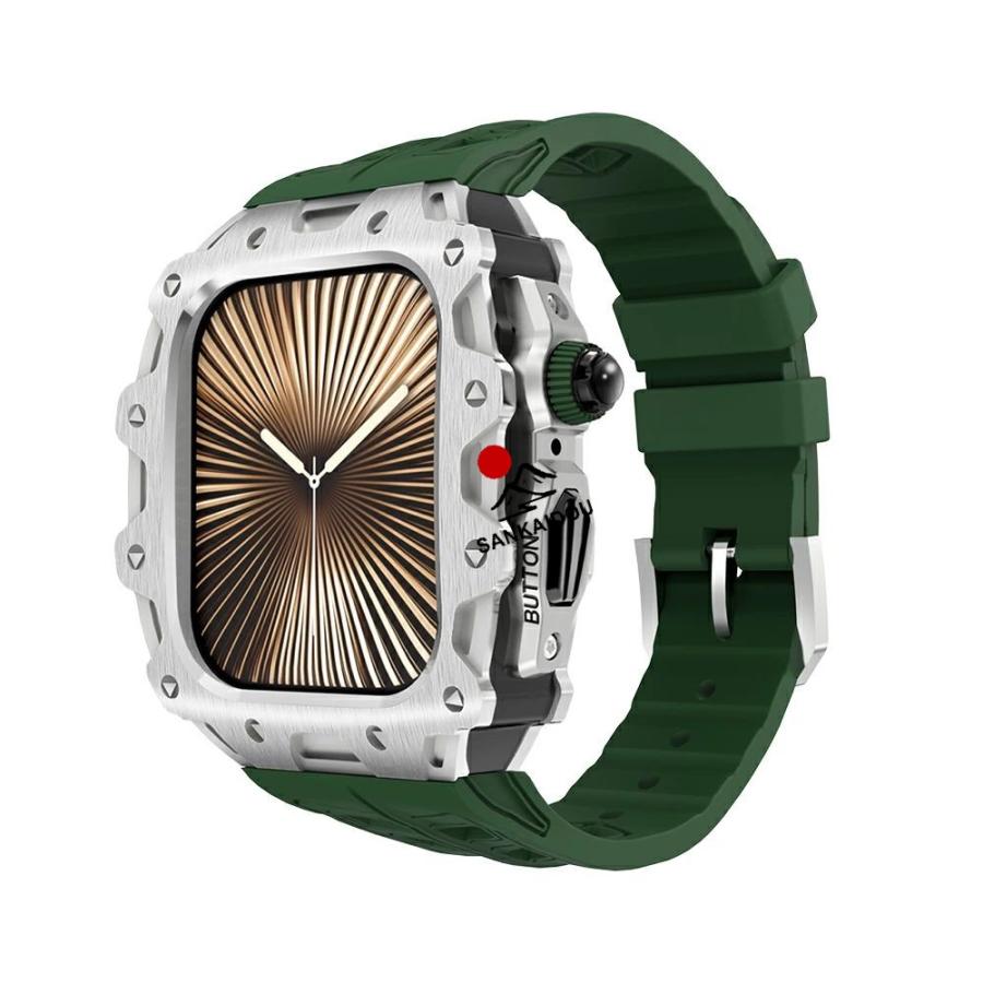 送料無料 Apple Watch s11 一体型 バンド フレーム保護 高級 Apple Watch 11 Apple Watch s10 46MM 一体型交換用バンド 46mm 交換 高級感 耐衝撃プレゼント レ_13