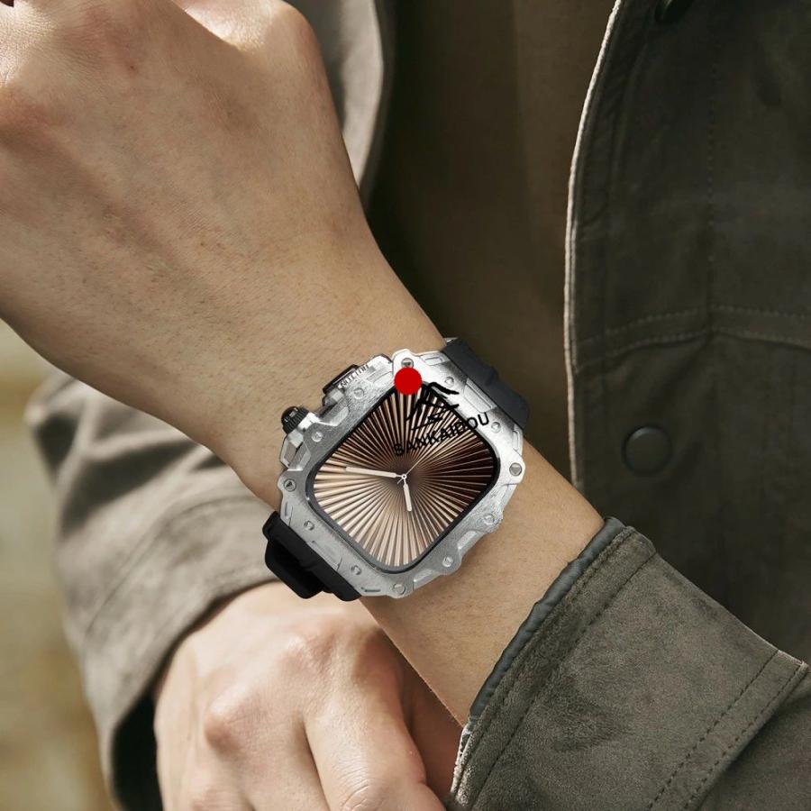 送料無料 Apple Watch s11 一体型 バンド フレーム保護 高級 Apple Watch 11 Apple Watch s10 46MM 一体型交換用バンド 46mm 交換 高級感 耐衝撃プレゼント レ_5