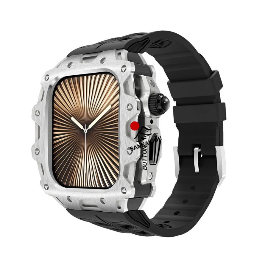 送料無料 Apple Watch s11 一体型 バンド フレーム保護 高級 Apple Watch 11 Apple Watch s10 46MM 一体型交換用バンド 46mm 交換 高級感 耐衝撃プレゼント レ_9