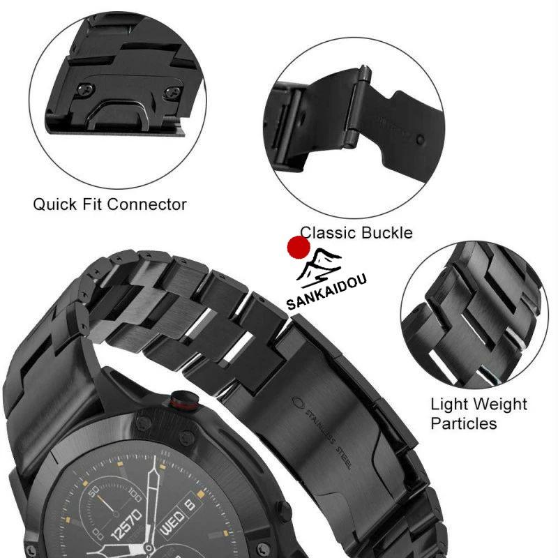 送料無料  Garmin Fenix5/5XPlus/Fenix6Xpro  バンド チタン合金 ベルト Garmin Fenix  8 バンド Garmin Fenix 7x  交換用バンドGarmin Fenix 6xpro バンド プレの画像