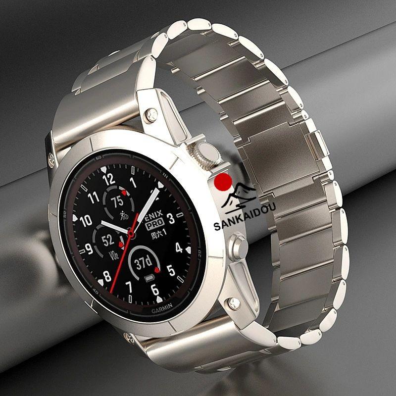 送料無料 Garmin Fenix5/5XPlus/Fenix6Xpro  磁気吸着 バンド チタン合金 ベルト Garmin Fenix 8 バンド Garmin Fenix 7x  交換用バンドGarmin Fenix 6xpro バンの画像