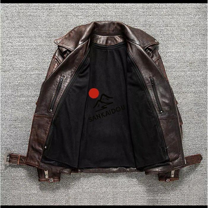 S~6XL ライダースジャケット ライダース メンズ 本革 牛革 フライト