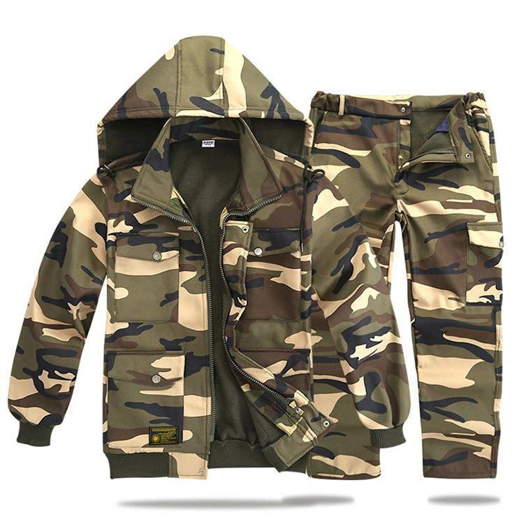 防寒着 上下セット メンズ マウンテンジャケット 迷彩服 サバゲー 上下
