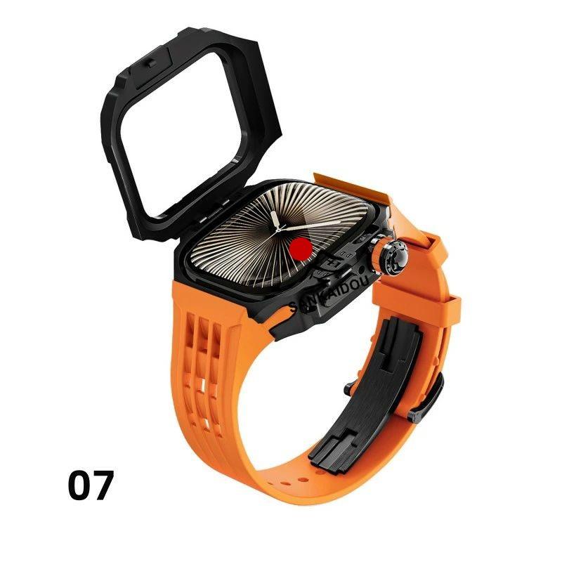 送料無料 Apple Watch 11 一体型 バンド フレーム保護 高級 Apple Watch 10  Apple Watch s11 46MM  交換 高級感  耐衝撃  一体型 ステンレス交換用バンド46mmプの画像