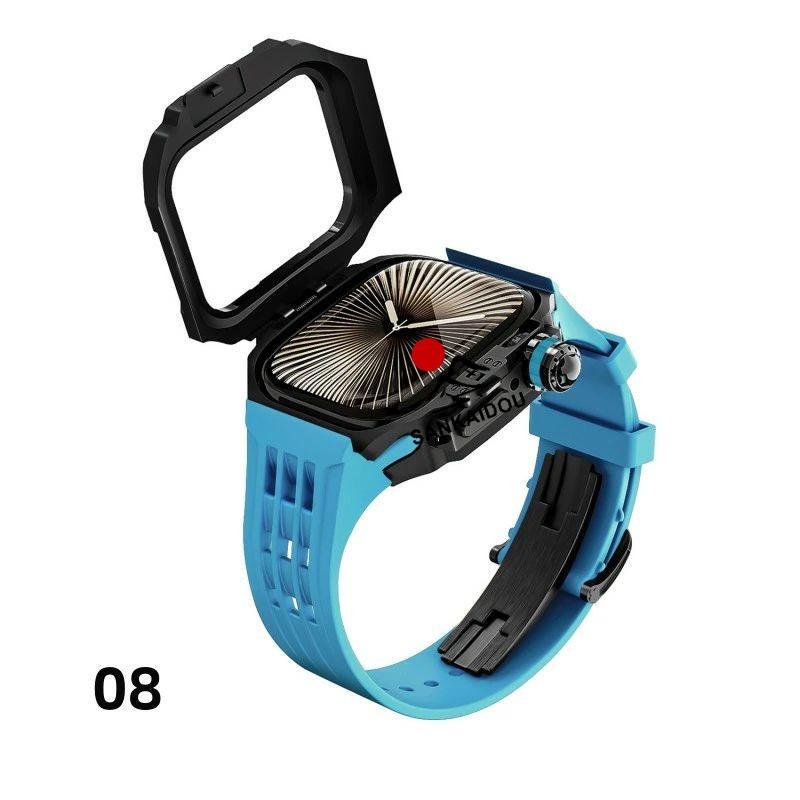 送料無料 Apple Watch 11 一体型 バンド フレーム保護 高級 Apple Watch 10  Apple Watch s11 46MM  交換 高級感  耐衝撃  一体型 ステンレス交換用バンド46mmプの画像