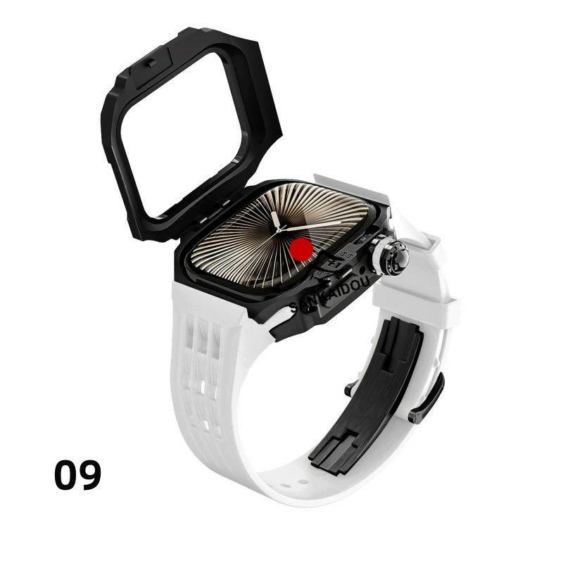 送料無料 Apple Watch 11 一体型 バンド フレーム保護 高級 Apple Watch 10  Apple Watch s11 46MM  交換 高級感  耐衝撃  一体型 ステンレス交換用バンド46mmプの画像
