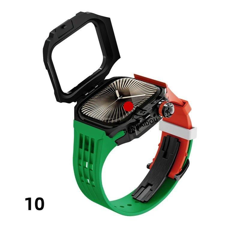 送料無料 Apple Watch 11 一体型 バンド フレーム保護 高級 Apple Watch 10  Apple Watch s11 46MM  交換 高級感  耐衝撃  一体型 ステンレス交換用バンド46mmプの画像