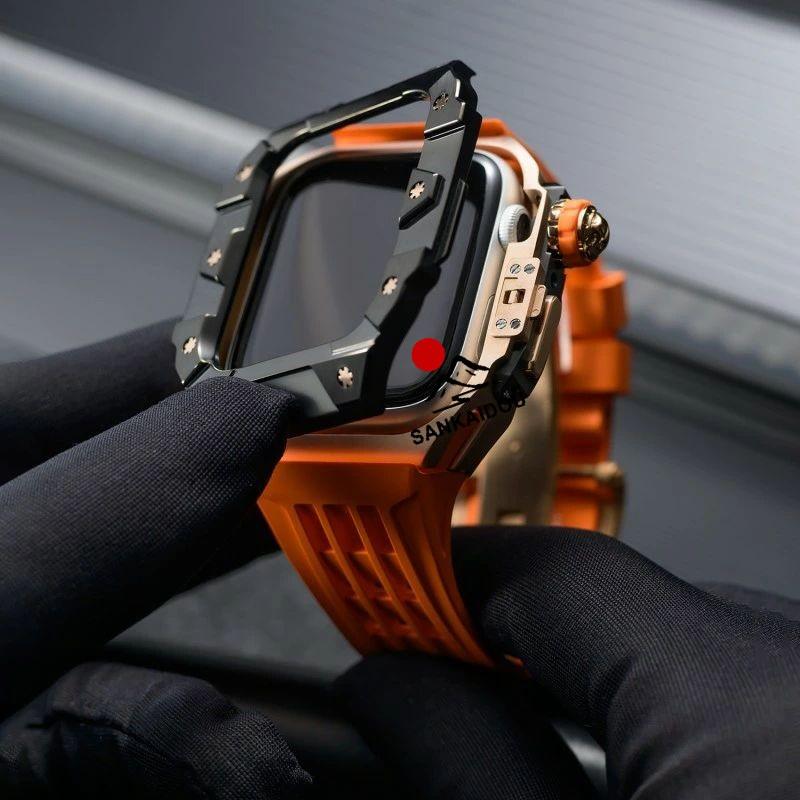 送料無料 Apple Watch 11 一体型 バンド フレーム保護 高級 Apple Watch 10  Apple Watch s11 46MM  交換 高級感  耐衝撃  一体型 ステンレス交換用バンド46mmプの画像