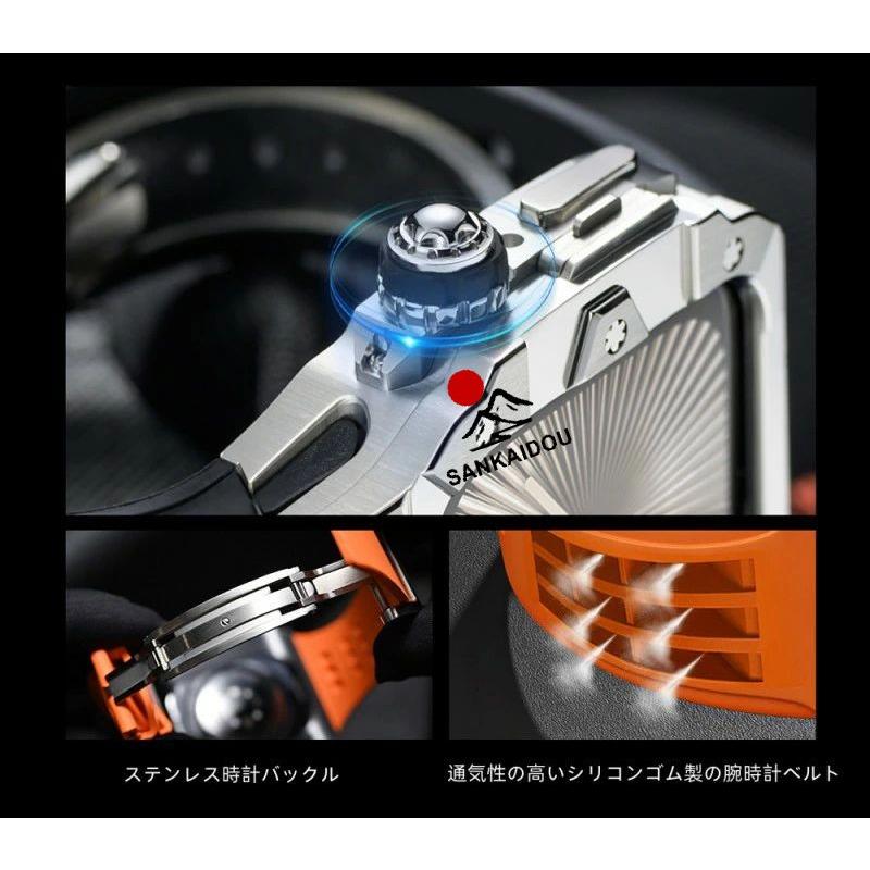送料無料 Apple Watch 11 一体型 バンド フレーム保護 高級 Apple Watch 10  Apple Watch s11 46MM  交換 高級感  耐衝撃  一体型 ステンレス交換用バンド46mmプの画像