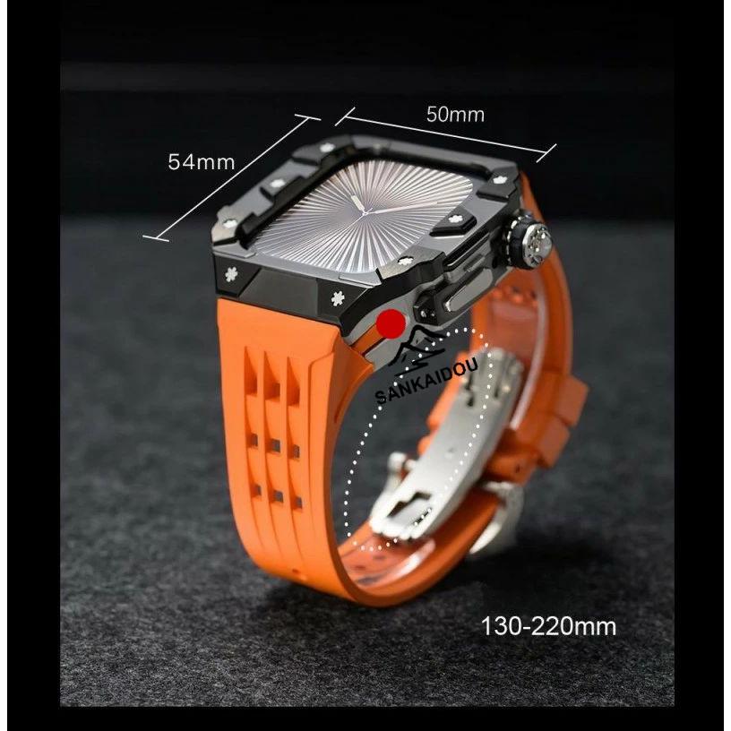 送料無料 Apple Watch 11 一体型 バンド フレーム保護 高級 Apple Watch 10  Apple Watch s11 46MM  交換 高級感  耐衝撃  一体型 ステンレス交換用バンド46mmプの画像