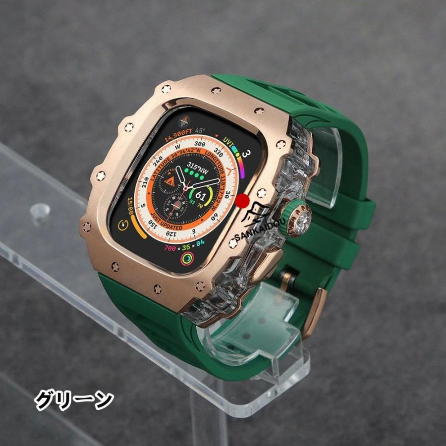 送料無料 Apple Watch s11  ステンレス一体型 バンド フレーム保護 高級 Apple Watch 10 Apple Watch s11 46MM 一体型交換用バンド46mm 交換 高級感  耐衝撃プレの画像