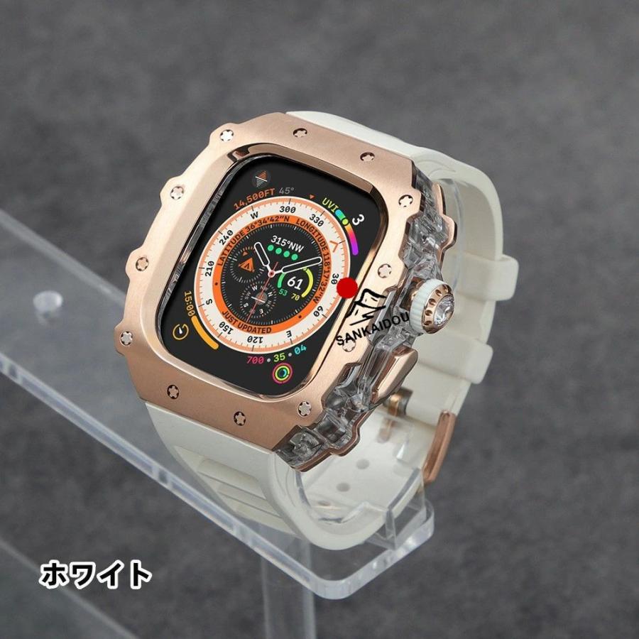 送料無料 Apple Watch s11  ステンレス一体型 バンド フレーム保護 高級 Apple Watch 10 Apple Watch s11 46MM 一体型交換用バンド46mm 交換 高級感  耐衝撃プレの画像