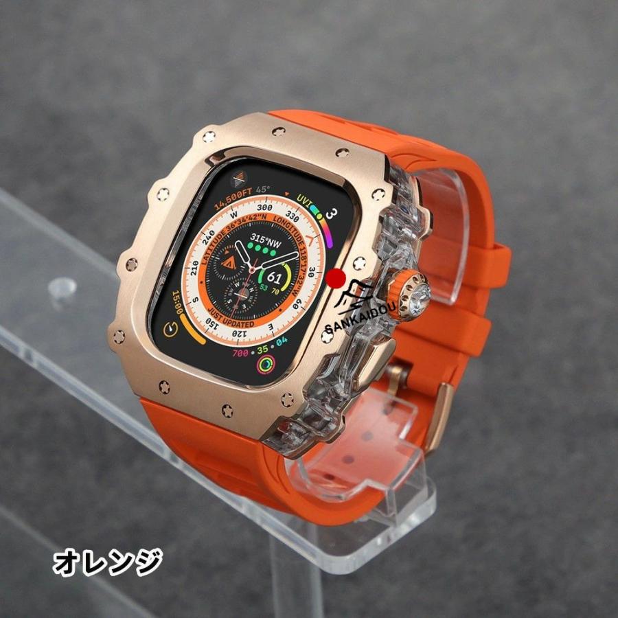 送料無料 Apple Watch s11  ステンレス一体型 バンド フレーム保護 高級 Apple Watch 10 Apple Watch s11 46MM 一体型交換用バンド46mm 交換 高級感  耐衝撃プレの画像
