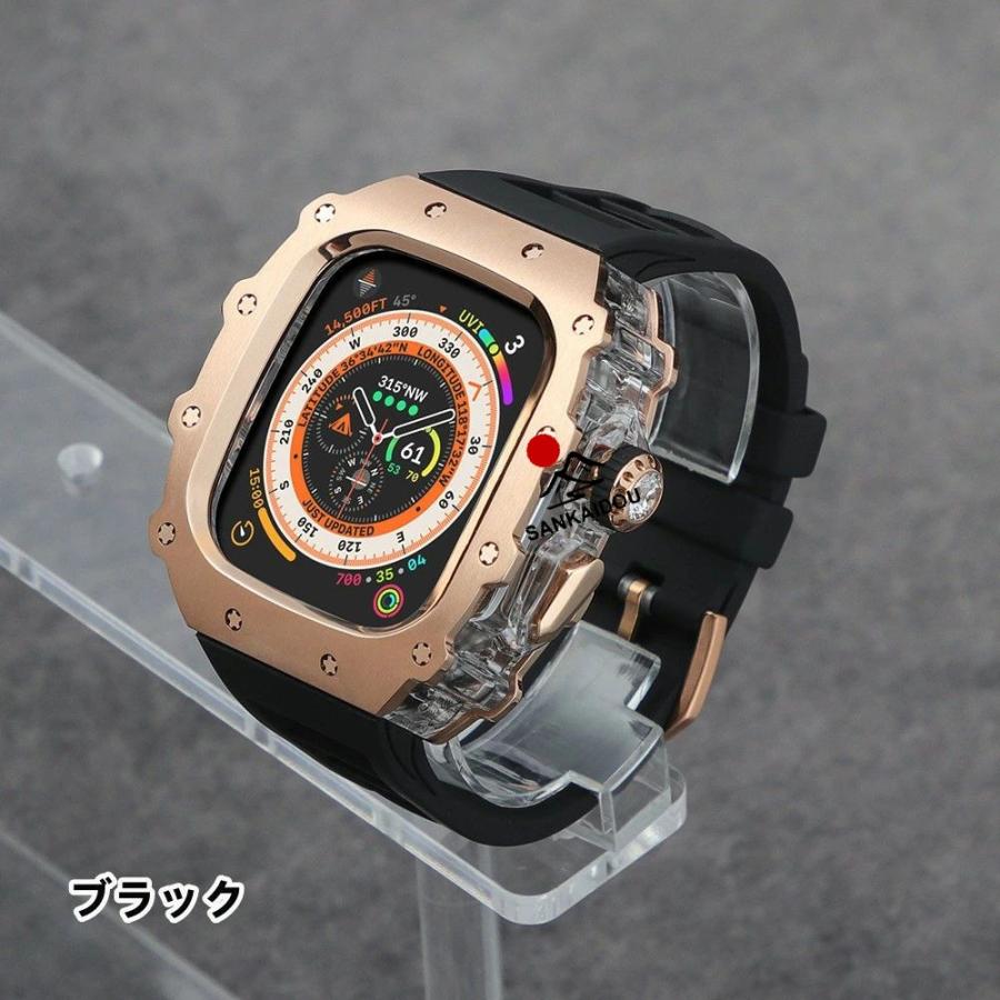 送料無料 Apple Watch s11  ステンレス一体型 バンド フレーム保護 高級 Apple Watch 10 Apple Watch s11 46MM 一体型交換用バンド46mm 交換 高級感  耐衝撃プレの画像