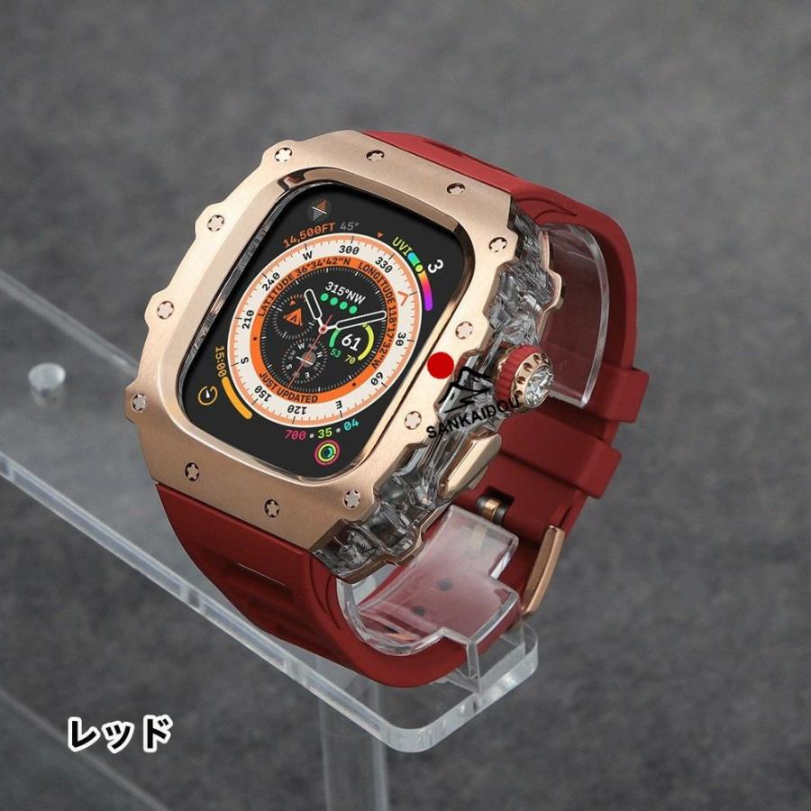 送料無料 Apple Watch s11  ステンレス一体型 バンド フレーム保護 高級 Apple Watch 10 Apple Watch s11 46MM 一体型交換用バンド46mm 交換 高級感  耐衝撃プレの画像