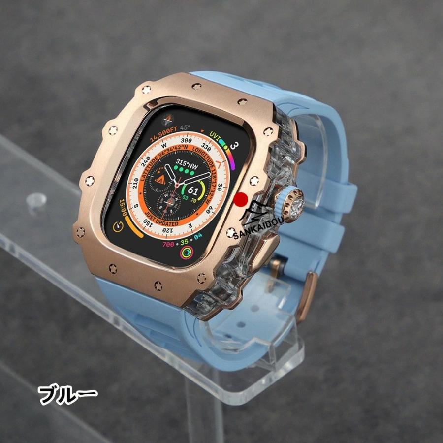 送料無料 Apple Watch s11  ステンレス一体型 バンド フレーム保護 高級 Apple Watch 10 Apple Watch s11 46MM 一体型交換用バンド46mm 交換 高級感  耐衝撃プレの画像