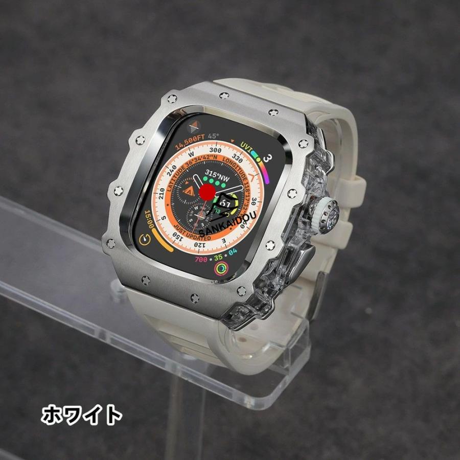 送料無料 Apple Watch S11 一体型 バンド フレーム保護 高級 Apple Watch 10 ステンレス ケース Apple Watch s10 46MM 一体型交換用バンド46mm 交換 高級感  耐の画像