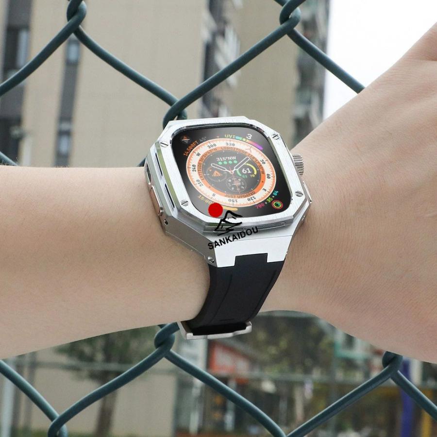 送料無料 Apple watch ultra3  Apple Watch ultra 2 バンド Apple Watchの改造 オールインワンバンド インサートドリル IWatch ultra   バンド一体型 バンド 交の画像