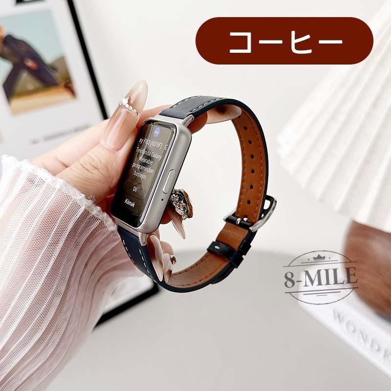 バンド Galaxy Fit 3 対応 レザーバンド 革 交換バンド ビジネス風