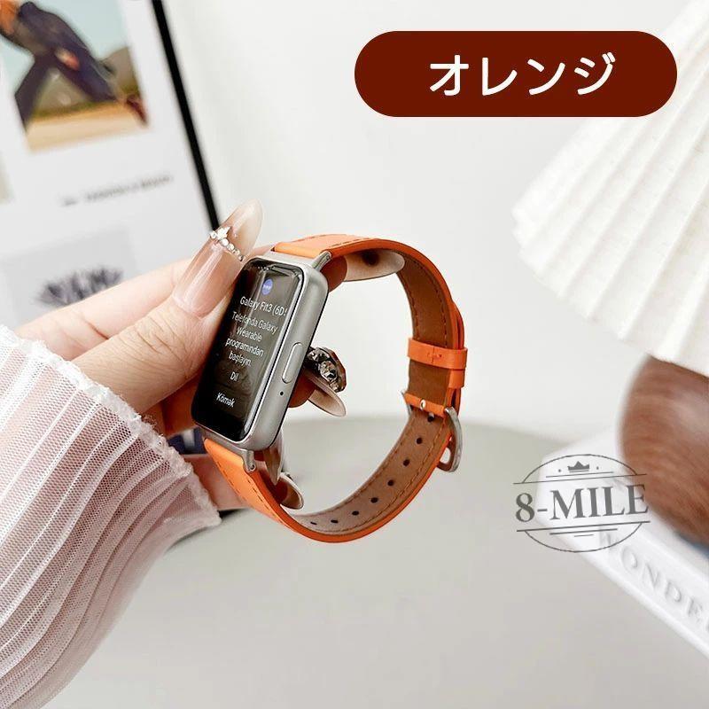 バンド Galaxy Fit 3 対応 レザーバンド 革 交換バンド ビジネス風