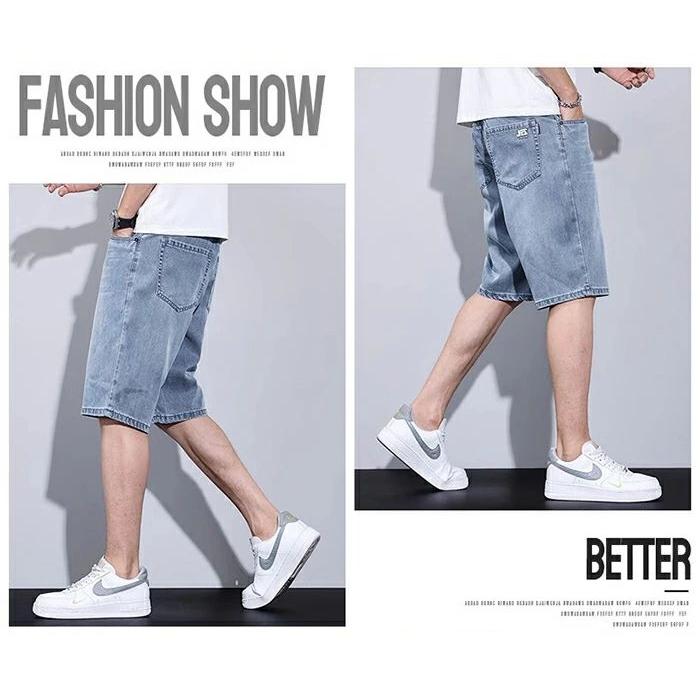 28~38size デニムパンツ メンズ ゆったり 5分丈 無地 ハーフパンツ