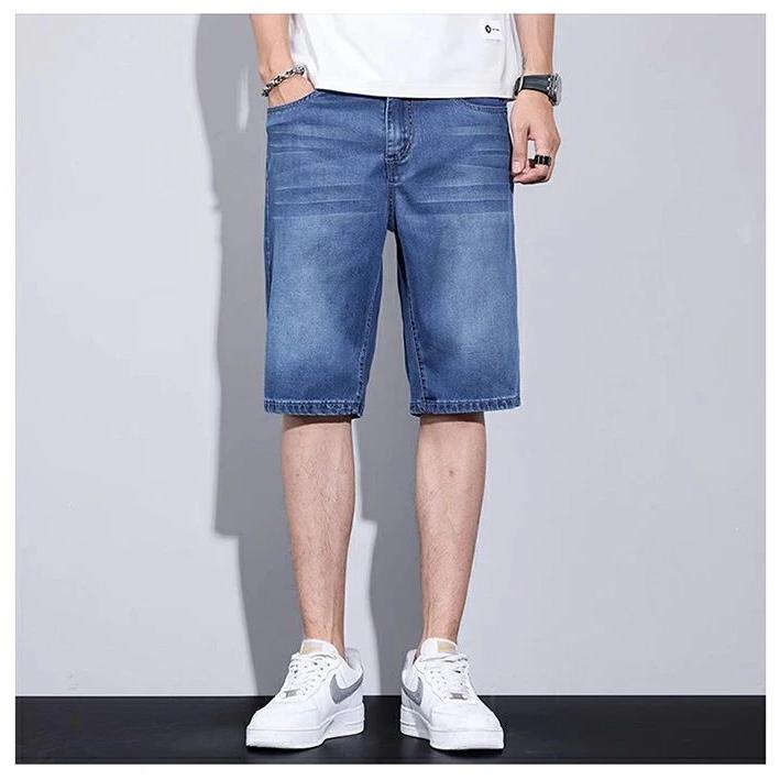 28~38size デニムパンツ メンズ ゆったり 5分丈 無地 ハーフパンツ