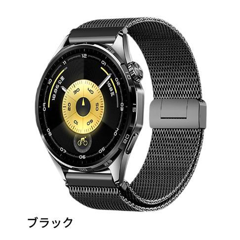 超激レア チタンバンド　ブラック　22mm　HUAWEI 22mm スマートウォッチ用 交換ベルト チタン製 ミラネーゼ マグネット