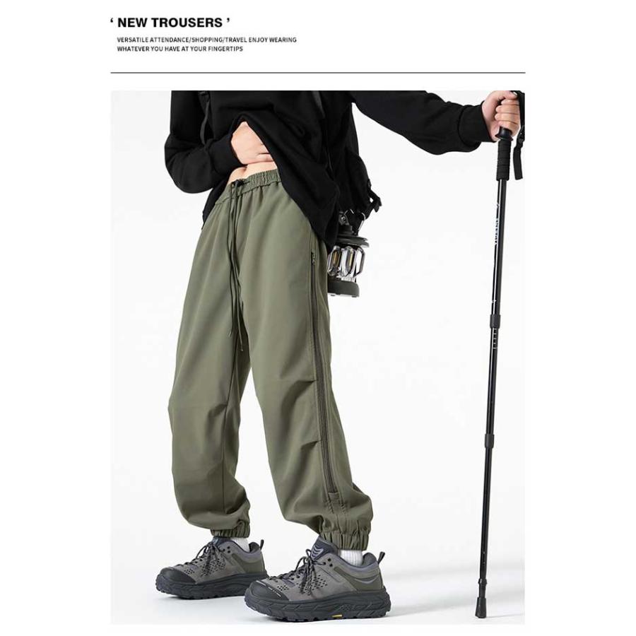 M-2XL 登山ズボントレッキングパンツ メンズ 頑丈 サイドジッパー 裏