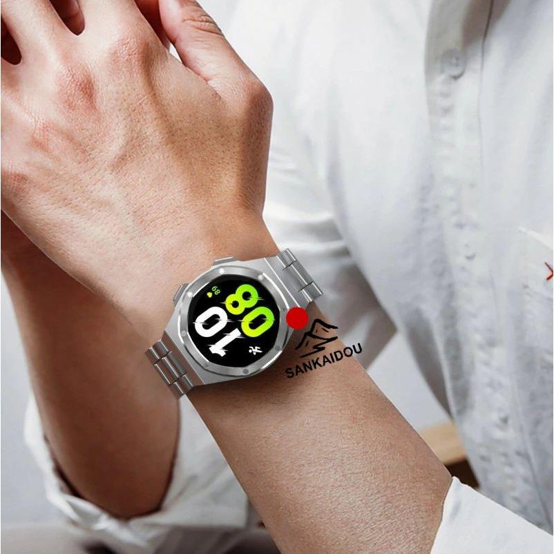 送料無料 galaxy watch 4/5/6 バンド ステンレス 一体型 交換用 バンド