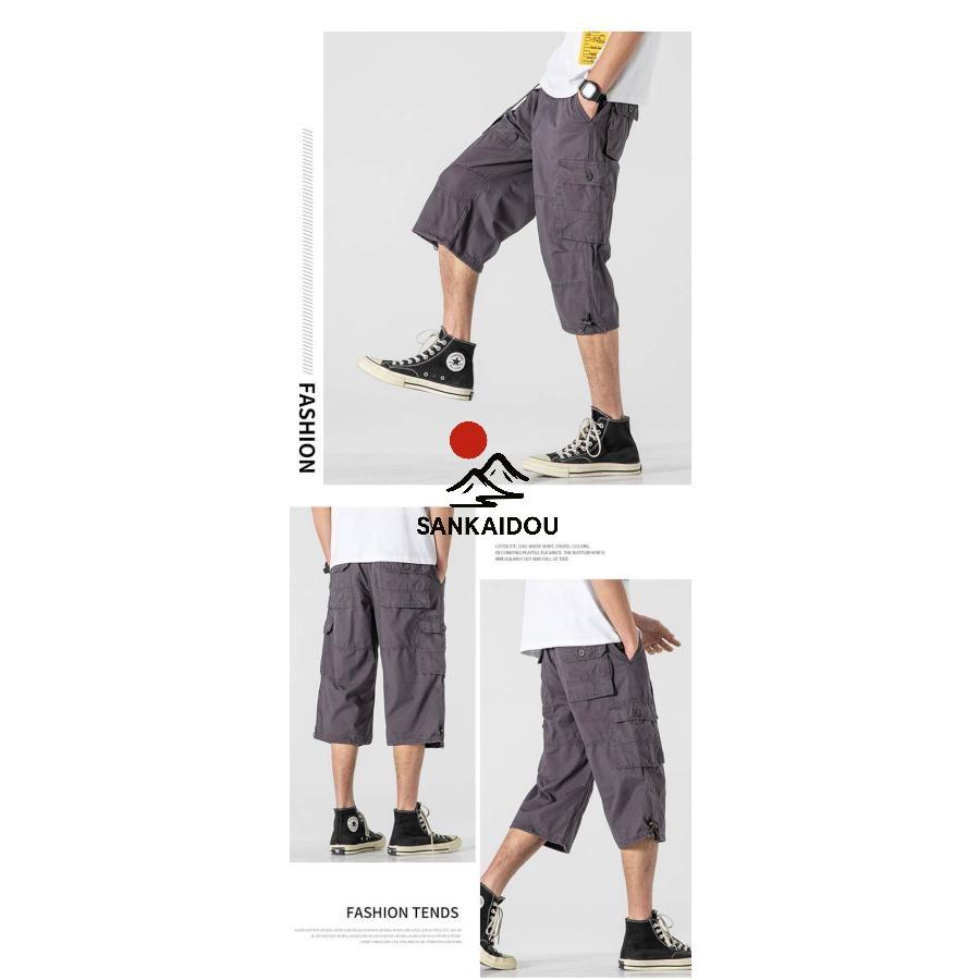 パンツ7分丈 M-5XL ハーフパンツ メンズ ひざ パンツ 七分