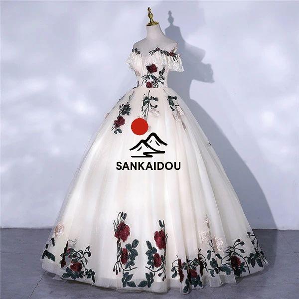 花嫁 ウェディングドレス プリンセスライン 白ドレスワンピース 