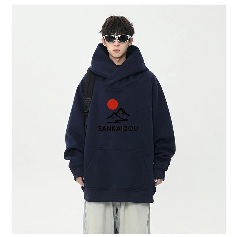 M~3XL 長袖パーカー メンズ ハイネック パーカー ビッグパーカー