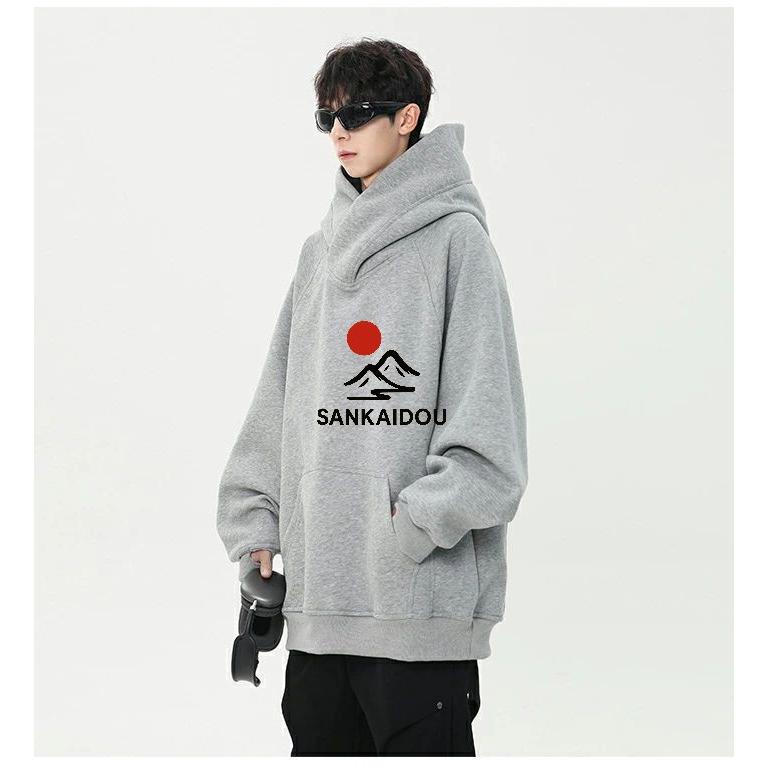 M~3XL 長袖パーカー メンズ ハイネック パーカー ビッグパーカー