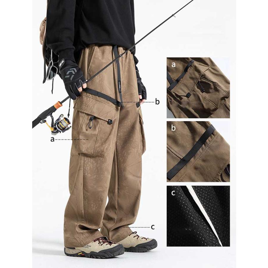 M-2XL 登山ズボン トレッキングパンツ メンズ カーゴパンツ 頑丈 裏