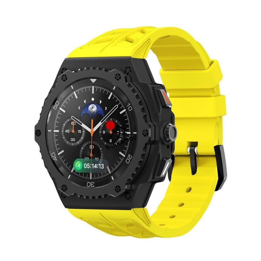 送料無料 galaxy watch 8 44mm バンド ステンレス 一体型 交換用 バンド ブラックカバーバンド プレゼント レザー メンズ galaxy watch 8 44mm バンド galaxy_11